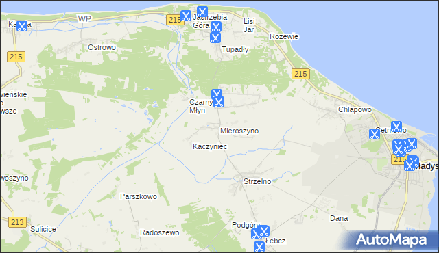 mapa Mieroszyno, Mieroszyno na mapie Targeo