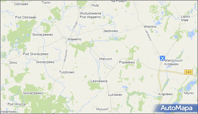 mapa Mierucin gmina Sośno, Mierucin gmina Sośno na mapie Targeo