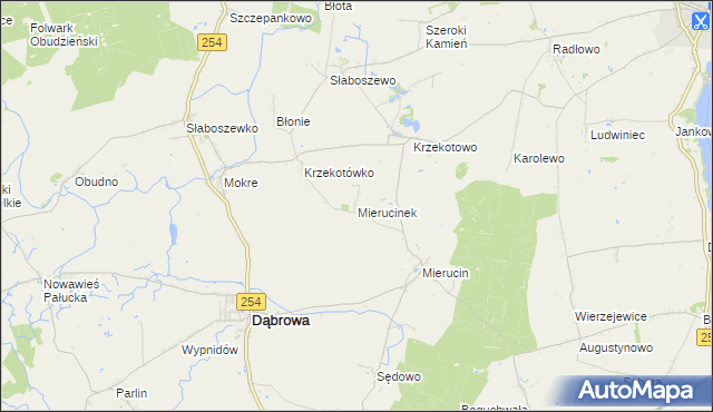 mapa Mierucinek, Mierucinek na mapie Targeo