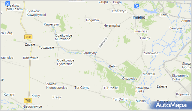 mapa Mierzwin gmina Imielno, Mierzwin gmina Imielno na mapie Targeo