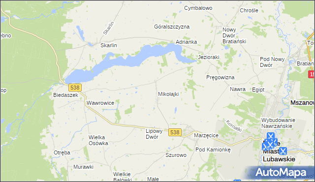 mapa Mikołajki gmina Kurzętnik, Mikołajki gmina Kurzętnik na mapie Targeo