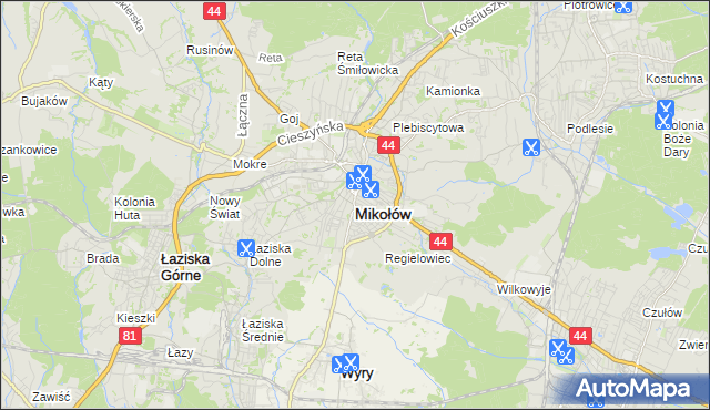mapa Mikołów, Mikołów na mapie Targeo