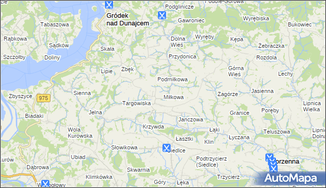 mapa Miłkowa, Miłkowa na mapie Targeo