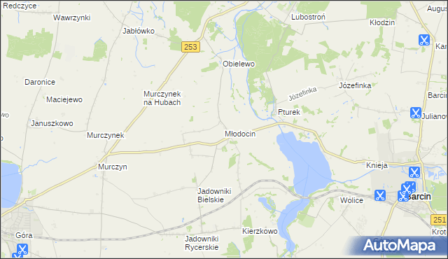 mapa Młodocin, Młodocin na mapie Targeo