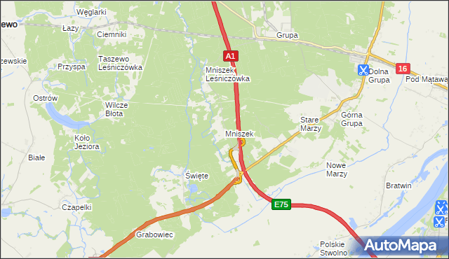 mapa Mniszek gmina Dragacz, Mniszek gmina Dragacz na mapie Targeo