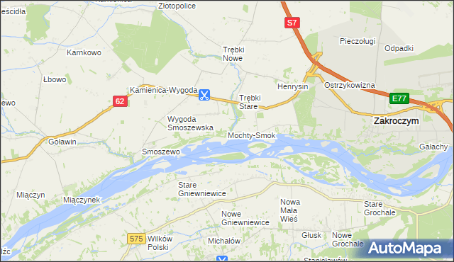 mapa Mochty-Smok, Mochty-Smok na mapie Targeo