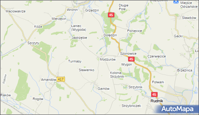 mapa Modzurów, Modzurów na mapie Targeo