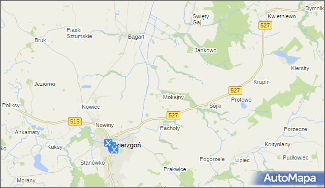 mapa Mokajny, Mokajny na mapie Targeo