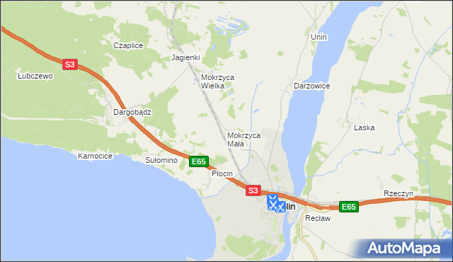 mapa Mokrzyca Mała, Mokrzyca Mała na mapie Targeo