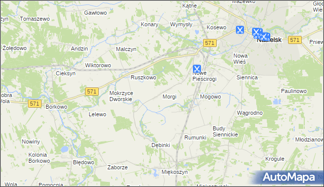 mapa Morgi gmina Nasielsk, Morgi gmina Nasielsk na mapie Targeo