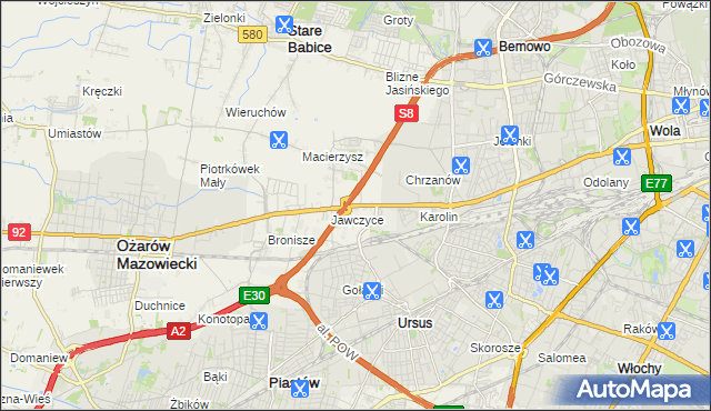 mapa Mory gmina Ożarów Mazowiecki, Mory gmina Ożarów Mazowiecki na mapie Targeo