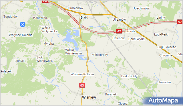 mapa Mościbrody, Mościbrody na mapie Targeo