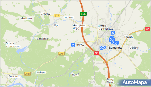 mapa Mozów, Mozów na mapie Targeo