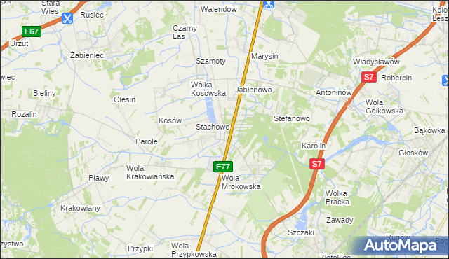 mapa Mroków gmina Lesznowola, Mroków gmina Lesznowola na mapie Targeo