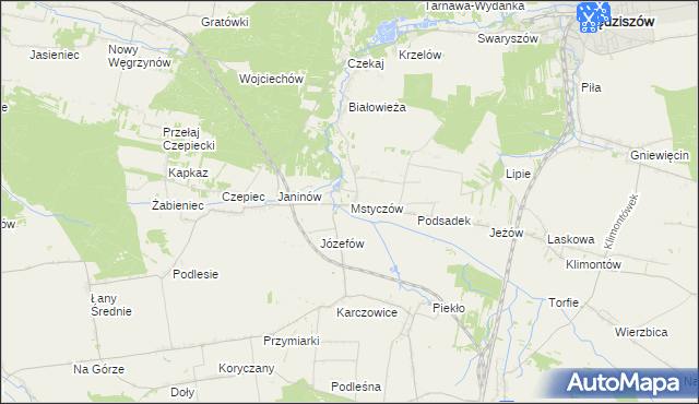 mapa Mstyczów, Mstyczów na mapie Targeo