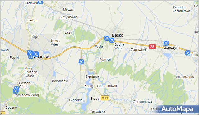 mapa Mymoń, Mymoń na mapie Targeo