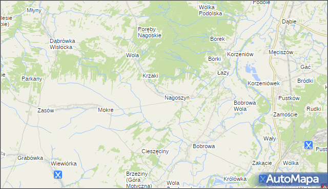 mapa Nagoszyn, Nagoszyn na mapie Targeo