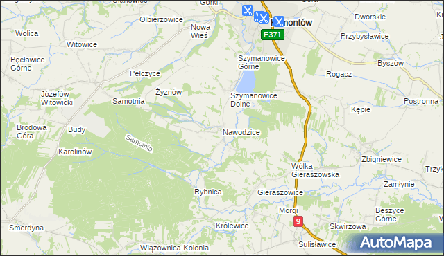 mapa Nawodzice, Nawodzice na mapie Targeo