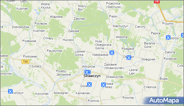 mapa Niedźwiedź gmina Strawczyn, Niedźwiedź gmina Strawczyn na mapie Targeo