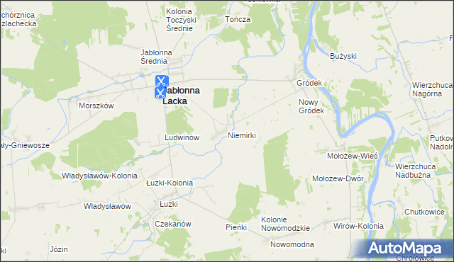 mapa Niemirki, Niemirki na mapie Targeo