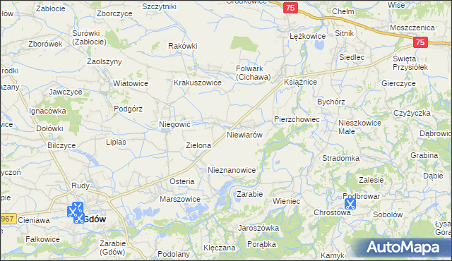 mapa Niewiarów, Niewiarów na mapie Targeo