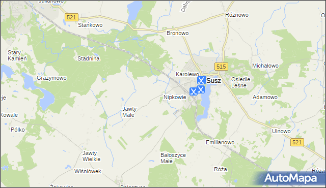 mapa Nipkowie, Nipkowie na mapie Targeo