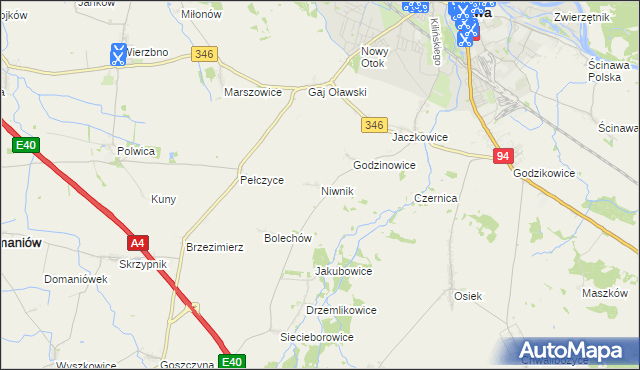 mapa Niwnik, Niwnik na mapie Targeo