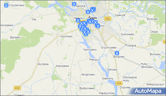 mapa Nochówko, Nochówko na mapie Targeo