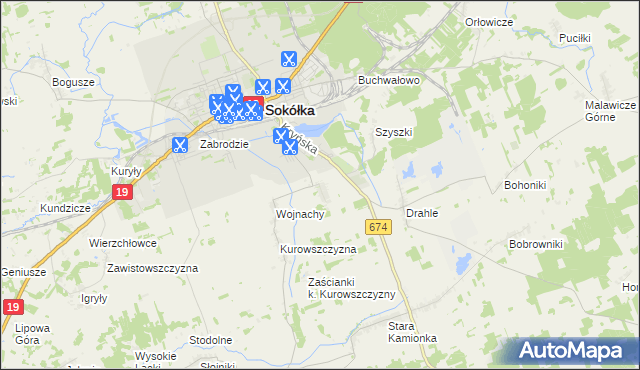 mapa Nowa Kamionka gmina Sokółka, Nowa Kamionka gmina Sokółka na mapie Targeo