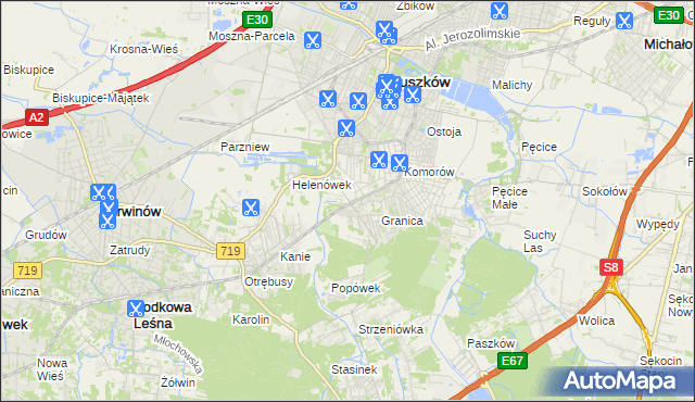 mapa Nowa Wieś gmina Michałowice, Nowa Wieś gmina Michałowice na mapie Targeo