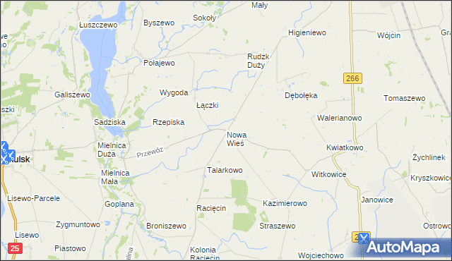 mapa Nowa Wieś gmina Piotrków Kujawski, Nowa Wieś gmina Piotrków Kujawski na mapie Targeo