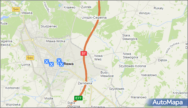 mapa Nowa Wieś gmina Szydłowo, Nowa Wieś gmina Szydłowo na mapie Targeo