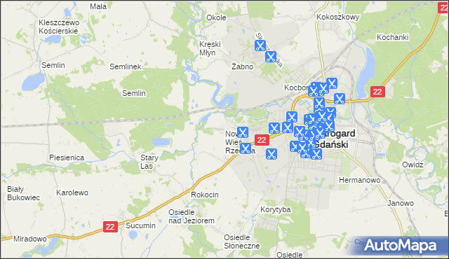 mapa Nowa Wieś Rzeczna, Nowa Wieś Rzeczna na mapie Targeo