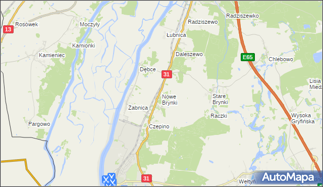 mapa Nowe Brynki, Nowe Brynki na mapie Targeo