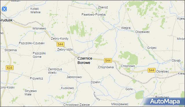 mapa Nowe Czernice, Nowe Czernice na mapie Targeo