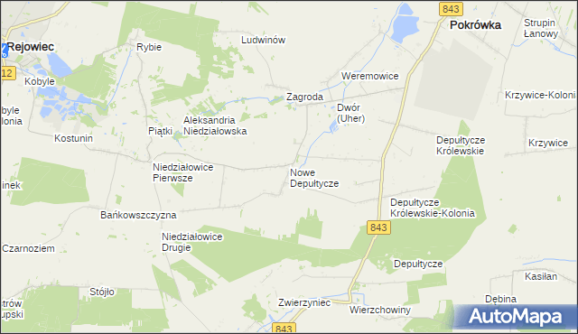 mapa Nowe Depułtycze, Nowe Depułtycze na mapie Targeo