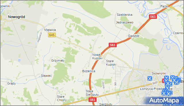 mapa Nowe Kupiski, Nowe Kupiski na mapie Targeo