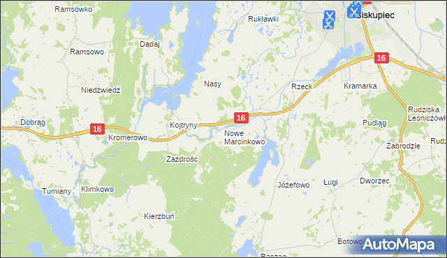 mapa Nowe Marcinkowo, Nowe Marcinkowo na mapie Targeo