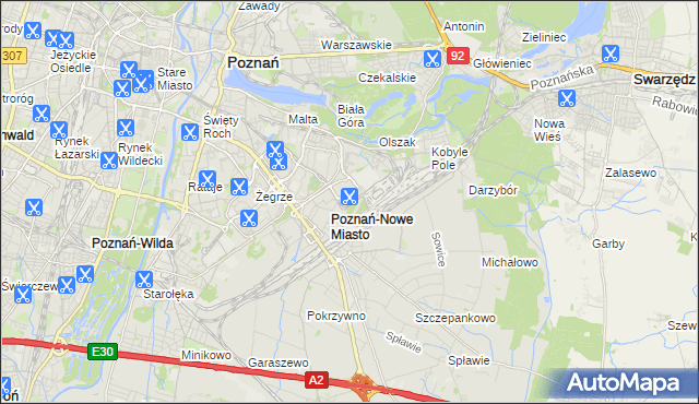 mapa Nowe Miasto gmina Poznań, Nowe Miasto gmina Poznań na mapie Targeo