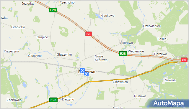 mapa Nowe Skórowo, Nowe Skórowo na mapie Targeo