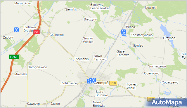mapa Nowe Tarnowo, Nowe Tarnowo na mapie Targeo