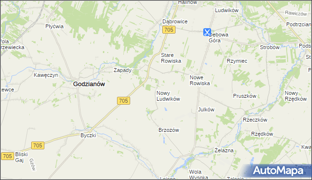 mapa Nowy Ludwików, Nowy Ludwików na mapie Targeo