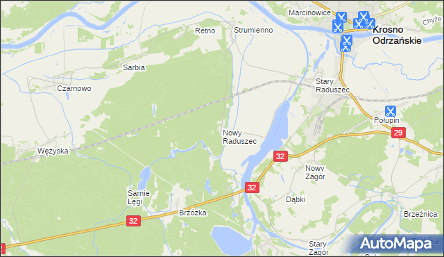 mapa Nowy Raduszec, Nowy Raduszec na mapie Targeo