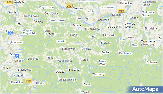 mapa Obidza, Obidza na mapie Targeo