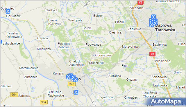 mapa Odporyszów, Odporyszów na mapie Targeo