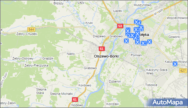 mapa Olszewo-Borki, Olszewo-Borki na mapie Targeo