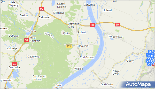 mapa Opalenie, Opalenie na mapie Targeo