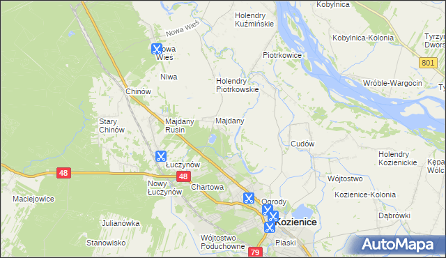 mapa Opatkowice gmina Kozienice, Opatkowice gmina Kozienice na mapie Targeo
