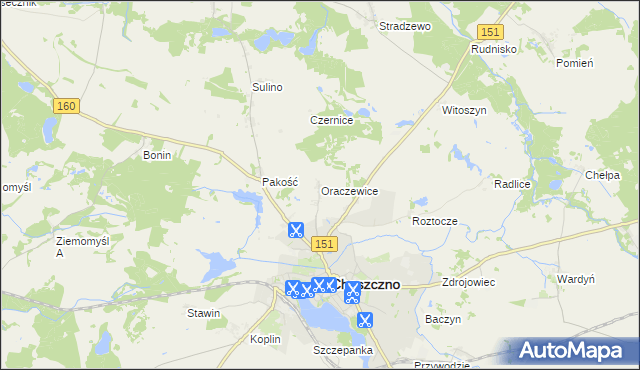 mapa Oraczewice, Oraczewice na mapie Targeo