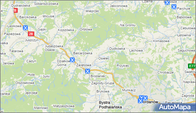 mapa Osielec, Osielec na mapie Targeo